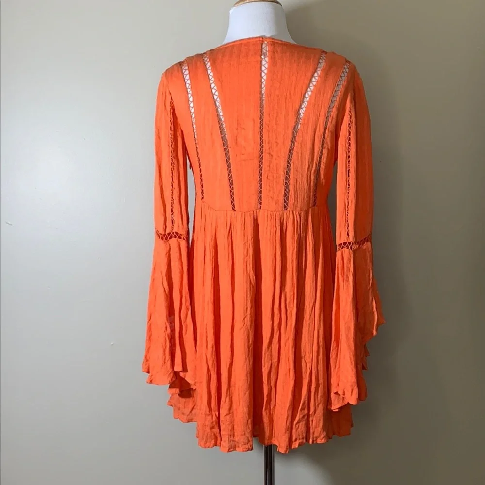 FREE PEOPLE Keyhole Flutter Arm Dress XS